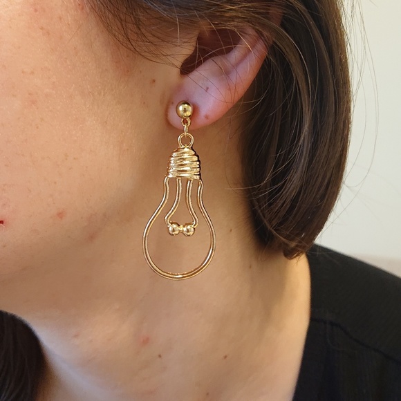 Unique Minimalist Light Ball Drop Earrings - Picture 2 of 5
